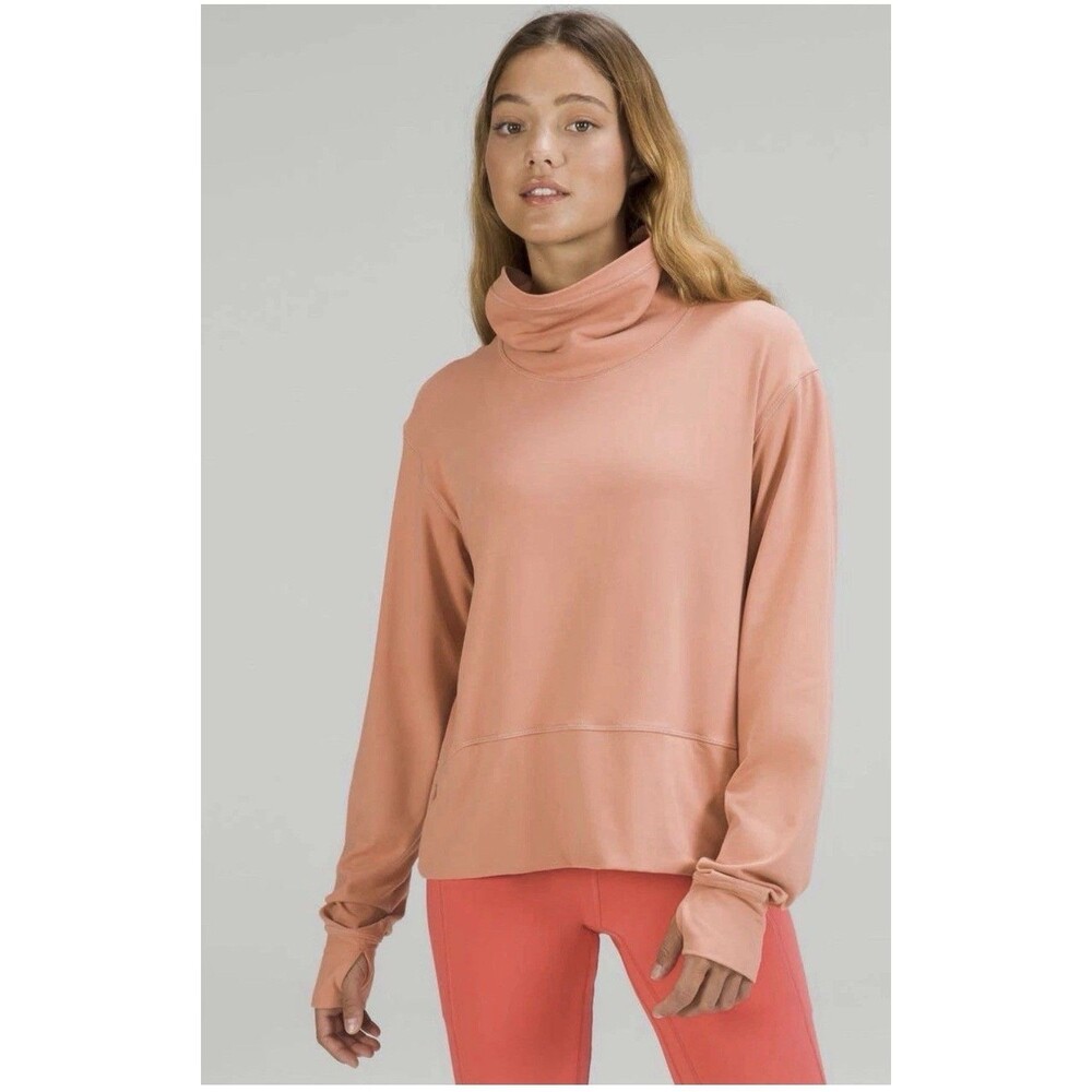 Lululemon Ready To Rulu Funnel Neck Pullover Peach Pink Soft Women’s 6 Cozy